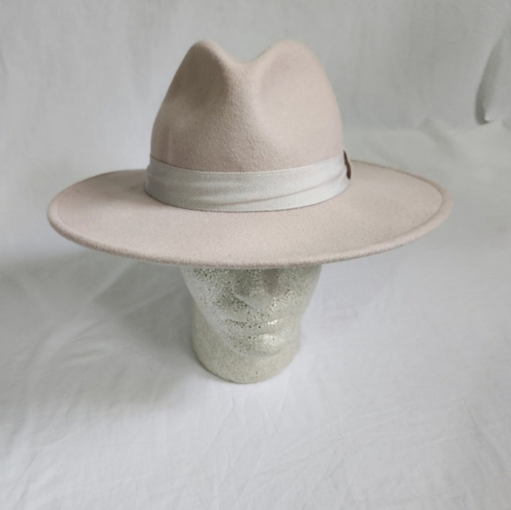 Biltmore for Madewell wide brim hat wool felt cream colored medium large